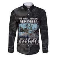 Personalized Pearl Harbor Remembrance Day Family Matching Mermaid Dress and Hawaiian Shirt We Will Always Remember LT05 Dad's Shirt - Long Sleeve Black - Polynesian Pride