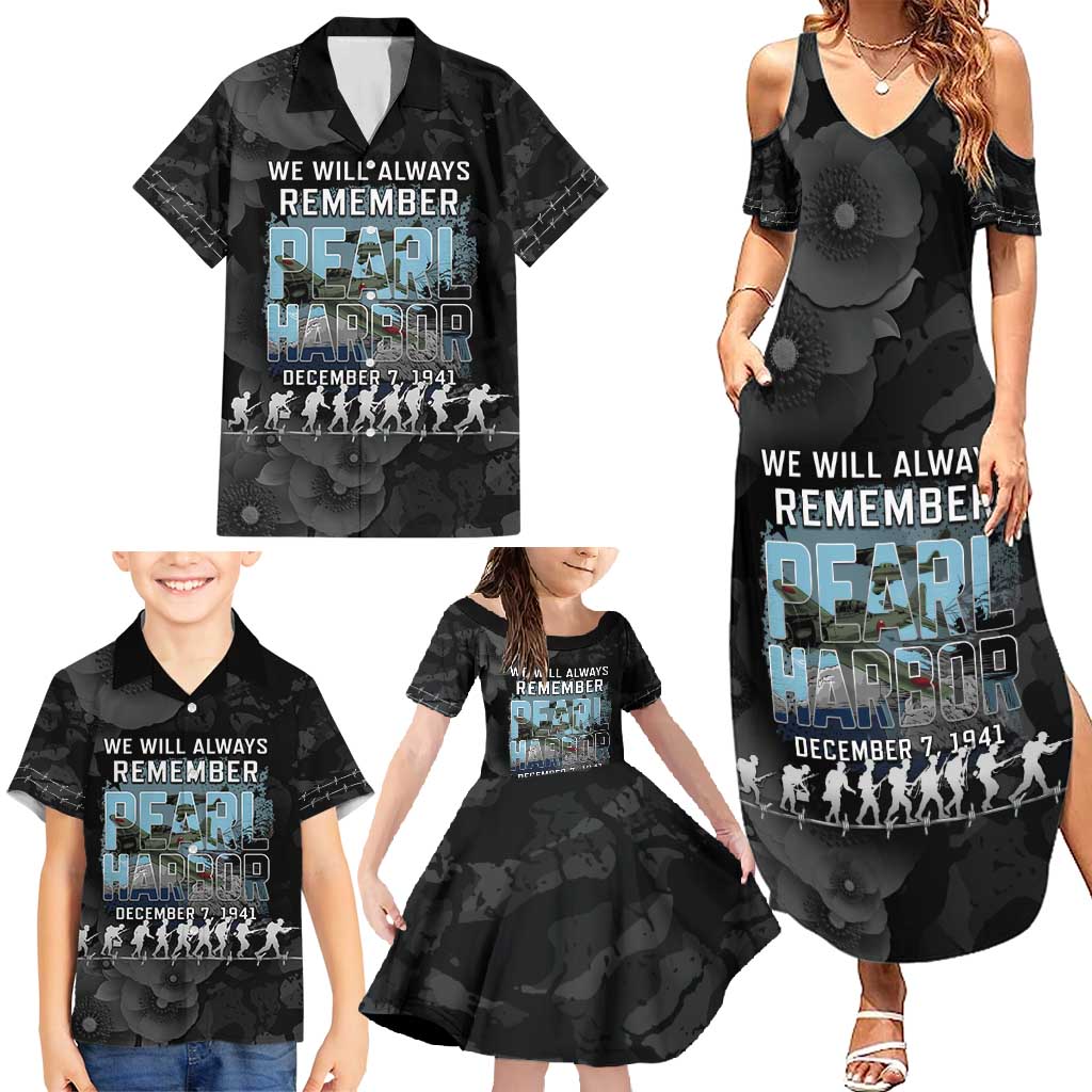Personalized Pearl Harbor Remembrance Day Family Matching Summer Maxi Dress and Hawaiian Shirt We Will Always Remember LT05 - Polynesian Pride