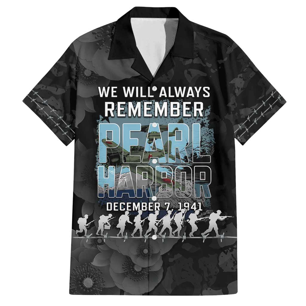 Personalized Pearl Harbor Remembrance Day Family Matching Tank Maxi Dress and Hawaiian Shirt We Will Always Remember LT05 Dad's Shirt - Short Sleeve Black - Polynesian Pride