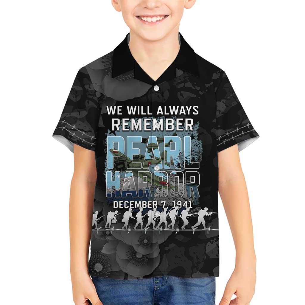 Personalized Pearl Harbor Remembrance Day Kid Hawaiian Shirt We Will Always Remember LT05 Kid Black - Polynesian Pride