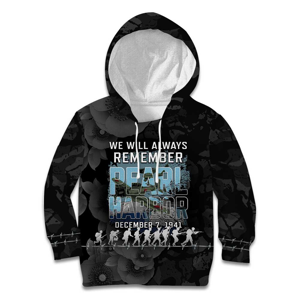 Personalized Pearl Harbor Remembrance Day Kid Hoodie We Will Always Remember LT05 Hoodie Black - Polynesian Pride