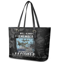 Pearl Harbor Remembrance Day Leather Tote Bag We Will Always Remember