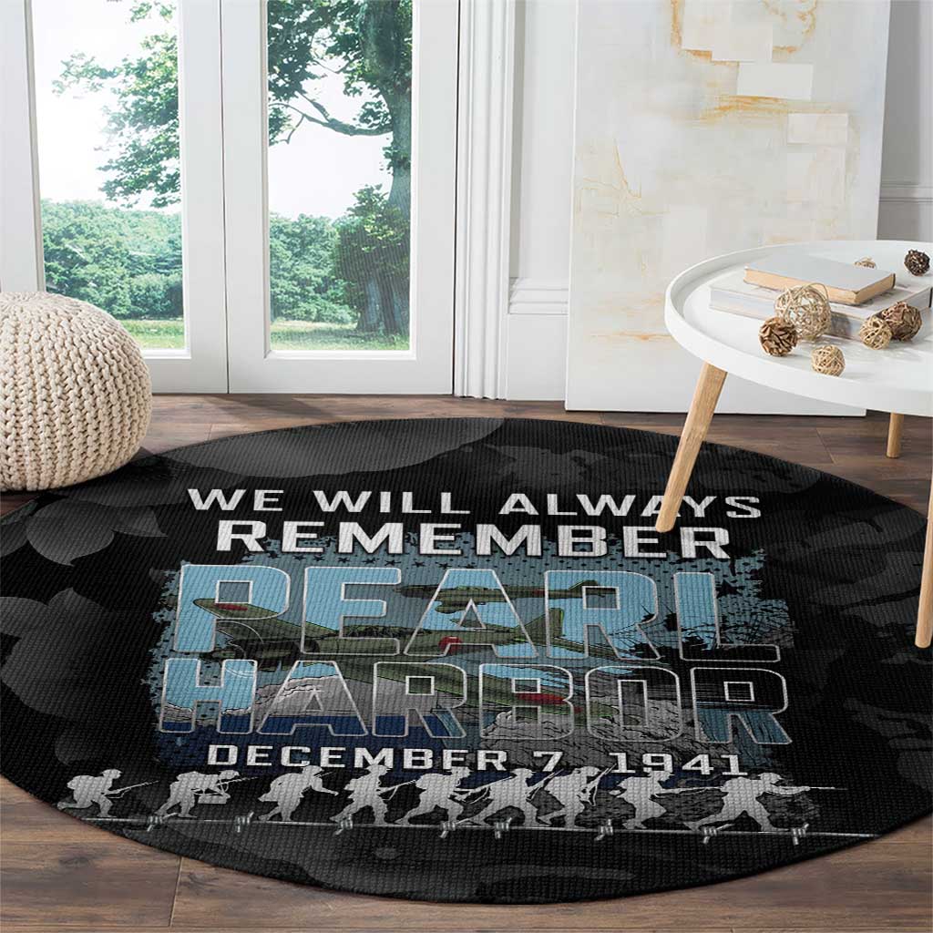Pearl Harbor Remembrance Day Round Carpet We Will Always Remember LT05 - Polynesian Pride