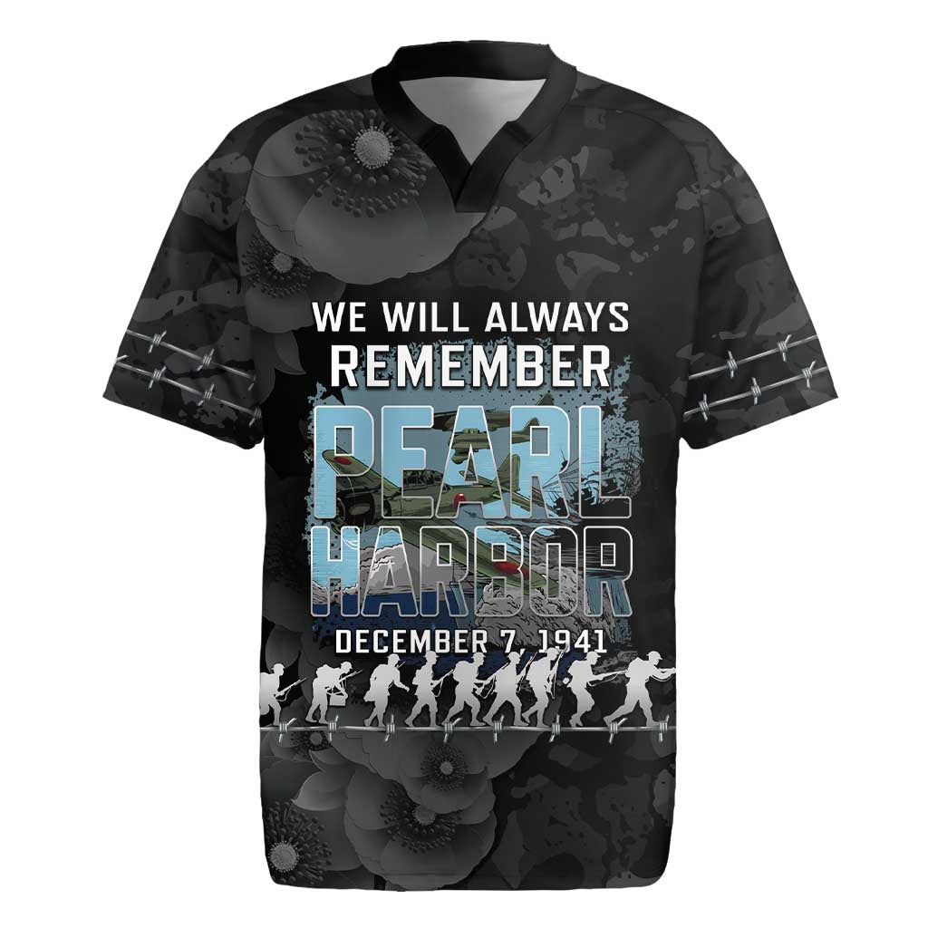 Personalized Pearl Harbor Remembrance Day Rugby Jersey We Will Always Remember LT05 Black - Polynesian Pride