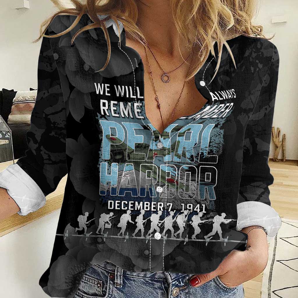 Personalized Pearl Harbor Remembrance Day Women Casual Shirt We Will Always Remember