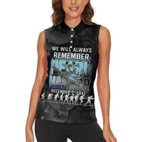 Personalized Pearl Harbor Remembrance Day Women Sleeveless Polo Shirt We Will Always Remember