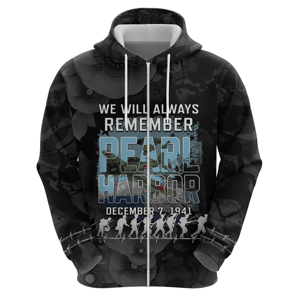 Personalized Pearl Harbor Remembrance Day Zip Hoodie We Will Always Remember LT05 - Polynesian Pride