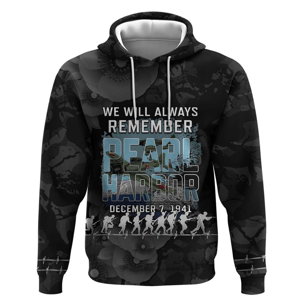 Personalized Pearl Harbor Remembrance Day Zip Hoodie We Will Always Remember LT05 Pullover Hoodie Black - Polynesian Pride