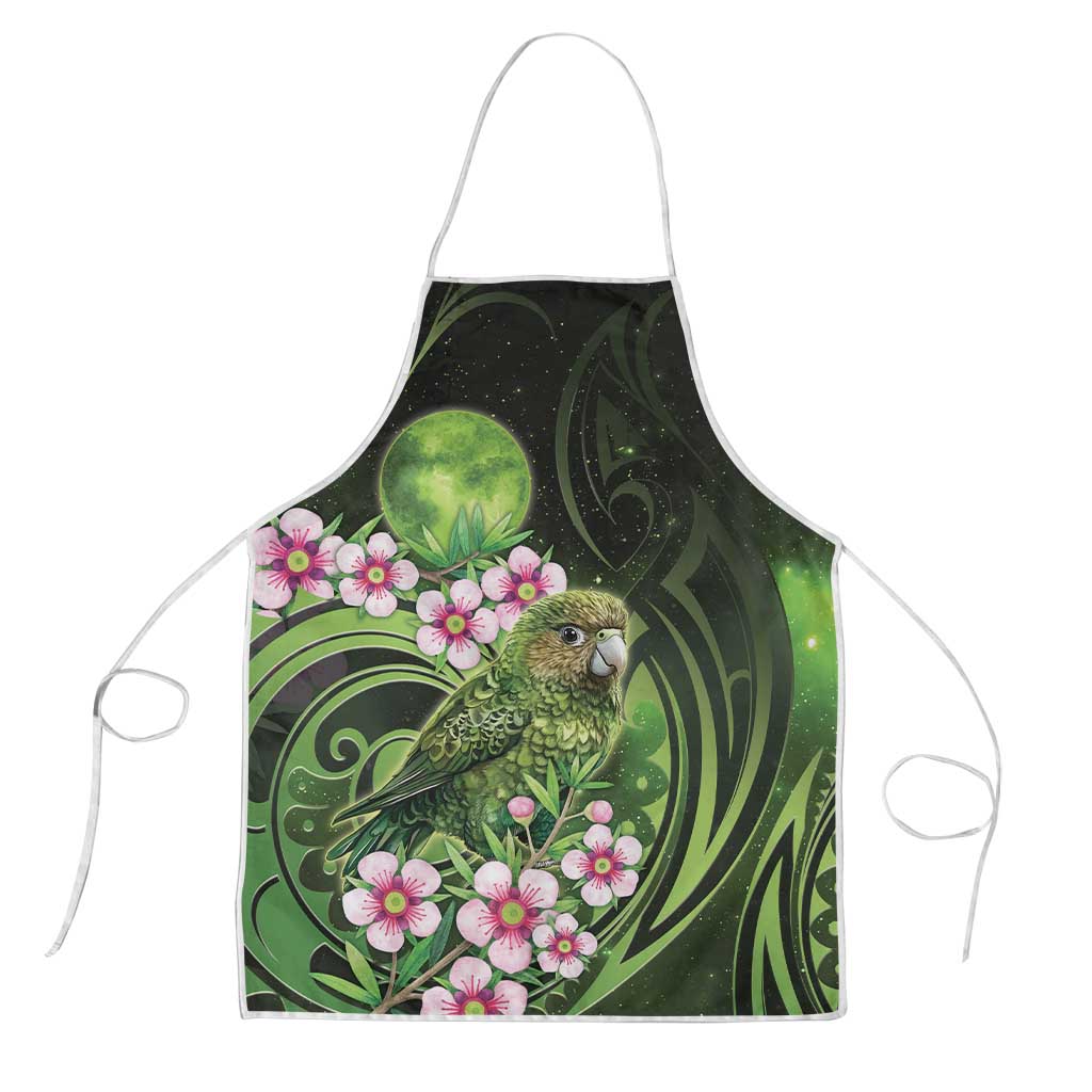 New Zealand Aotearoa Kakapo Apron Maori Pattern With Manuka Galaxy Style - Polynesian Pride