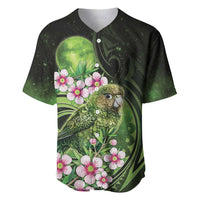 New Zealand Aotearoa Kakapo Baseball Jersey Maori Pattern With Manuka Galaxy Style - Polynesian Pride