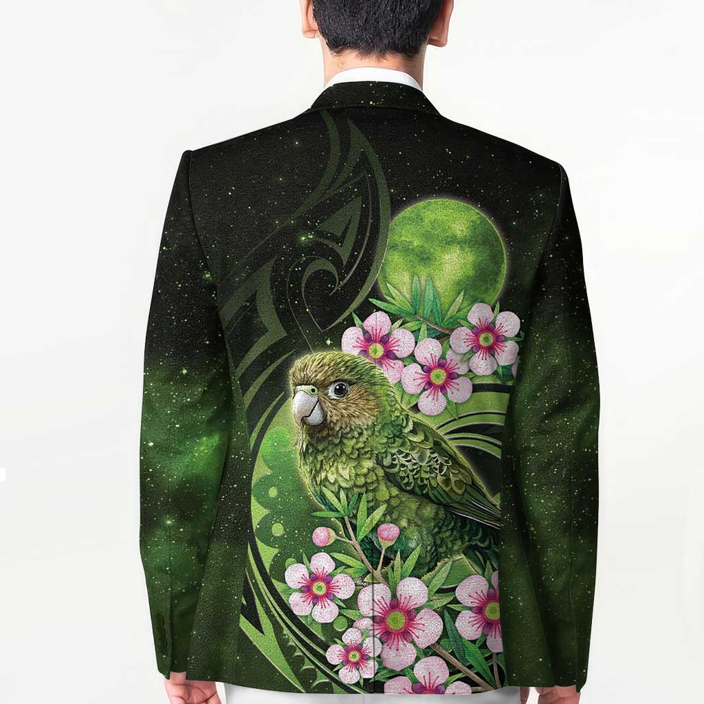 New Zealand Aotearoa Kakapo Blazer Maori Pattern With Manuka Galaxy Style - Polynesian Pride
