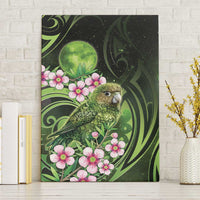 New Zealand Aotearoa Kakapo Canvas Wall Art Maori Pattern With Manuka Galaxy Style - Polynesian Pride