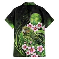 New Zealand Aotearoa Kakapo Family Matching Long Sleeve Bodycon Dress and Hawaiian Shirt Maori Pattern With Manuka Galaxy Style - Polynesian Pride