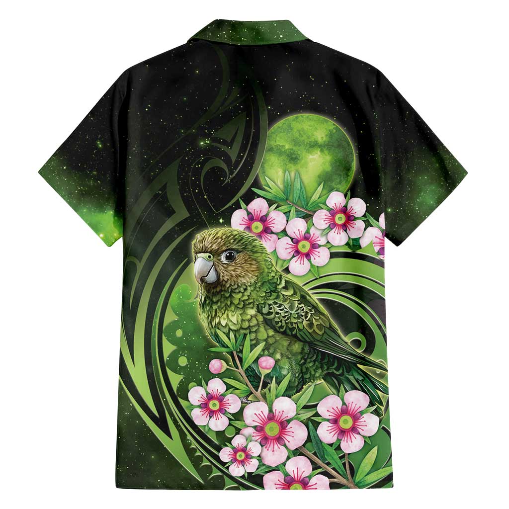 New Zealand Aotearoa Kakapo Family Matching Off Shoulder Short Dress and Hawaiian Shirt Maori Pattern With Manuka Galaxy Style - Polynesian Pride
