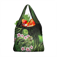 New Zealand Aotearoa Kakapo Grocery Bag Maori Pattern With Manuka Galaxy Style - Polynesian Pride