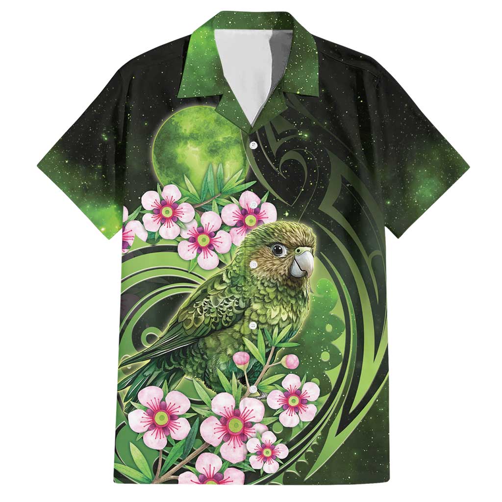 New Zealand Aotearoa Kakapo Hawaiian Shirt Maori Pattern With Manuka Galaxy Style - Polynesian Pride