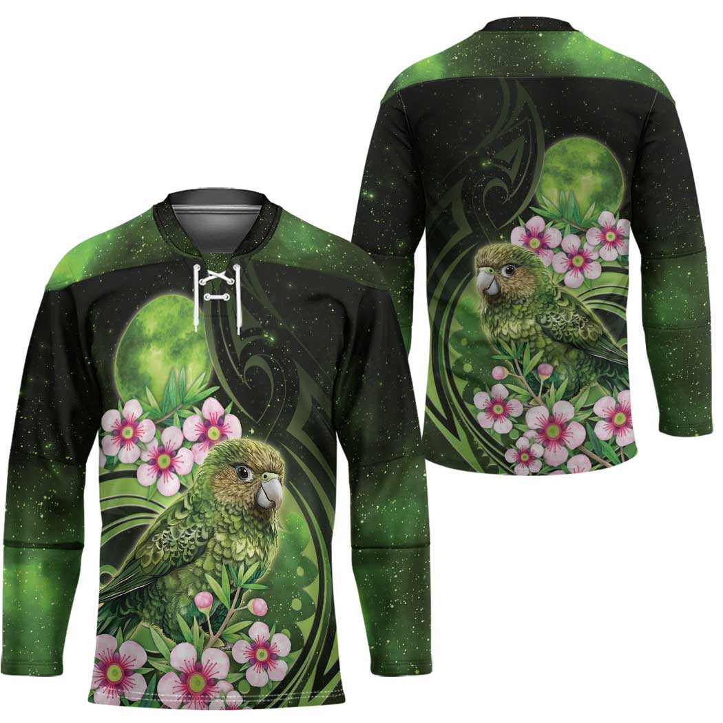 New Zealand Aotearoa Kakapo Hockey Jersey Maori Pattern With Manuka Galaxy Style - Polynesian Pride