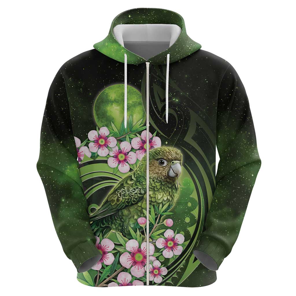 New Zealand Aotearoa Kakapo Hoodie Maori Pattern With Manuka Galaxy Style - Polynesian Pride