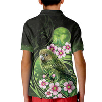 New Zealand Aotearoa Kakapo Kid Polo Shirt Maori Pattern With Manuka Galaxy Style - Polynesian Pride