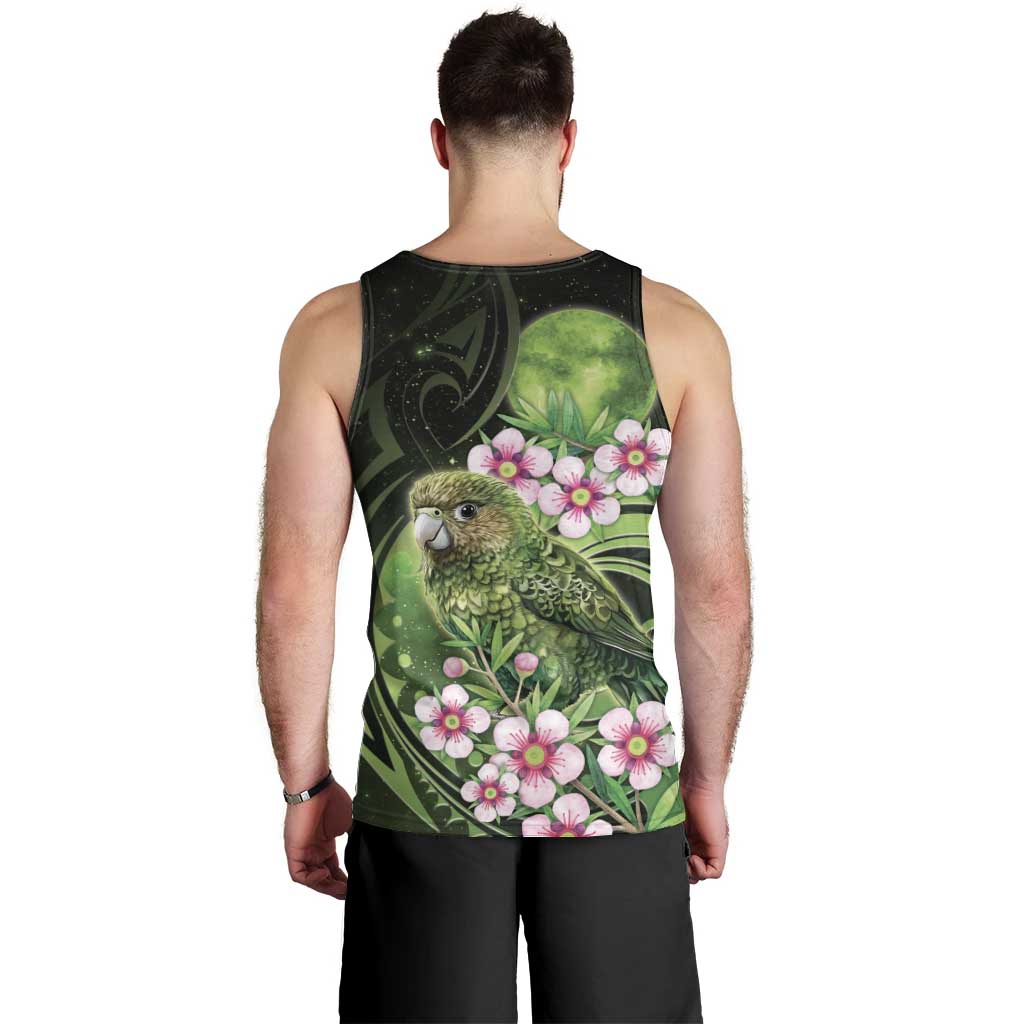 New Zealand Aotearoa Kakapo Men Tank Top Maori Pattern With Manuka Galaxy Style - Polynesian Pride