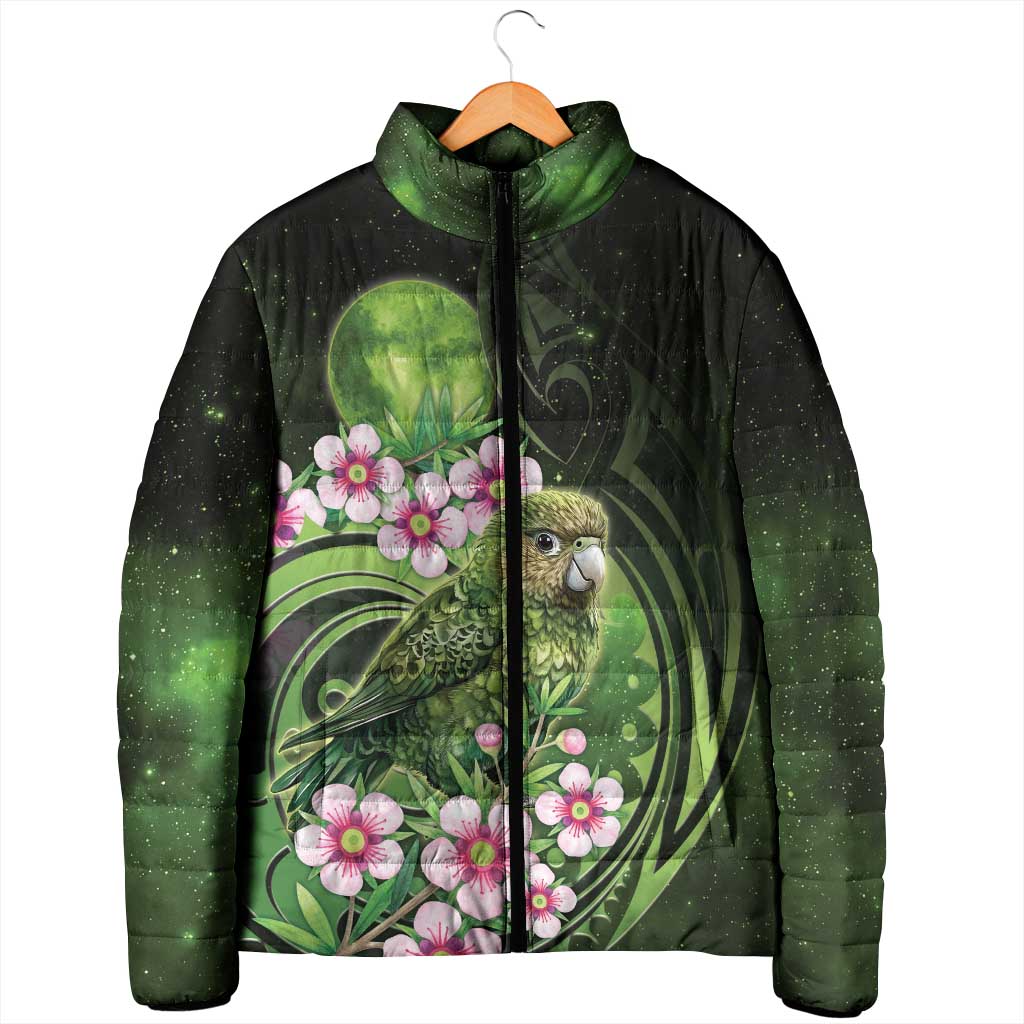 New Zealand Aotearoa Kakapo Padded Jacket Maori Pattern With Manuka Galaxy Style - Polynesian Pride