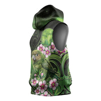 New Zealand Aotearoa Kakapo Sleeveless Hoodie Maori Pattern With Manuka Galaxy Style - Polynesian Pride
