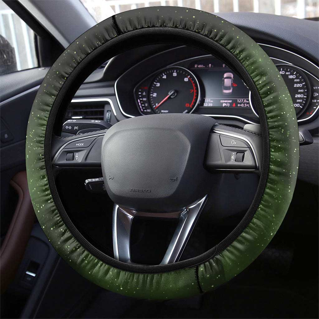 New Zealand Aotearoa Kakapo Steering Wheel Cover Maori Pattern With Manuka Galaxy Style - Polynesian Pride