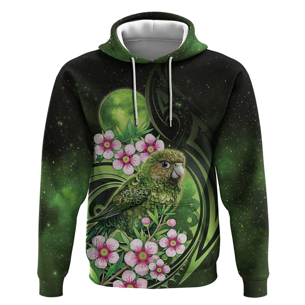 New Zealand Aotearoa Kakapo Zip Hoodie Maori Pattern With Manuka Galaxy Style - Polynesian Pride