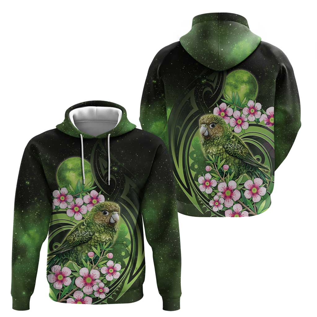 New Zealand Aotearoa Kakapo Zip Hoodie Maori Pattern With Manuka Galaxy Style - Polynesian Pride