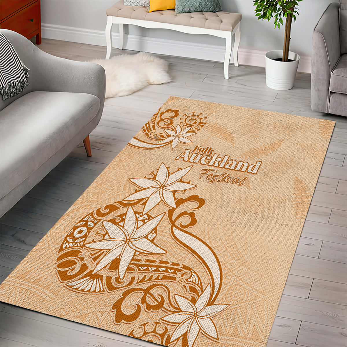 New Zealand Auckland Folk Festival Area Rug Vintage Style LT05 - Polynesian Pride