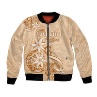Personalised New Zealand Auckland Folk Festival Bomber Jacket Vintage Style LT05 Unisex Brown - Polynesian Pride