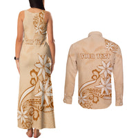 Personalised New Zealand Auckland Folk Festival Couples Matching Tank Maxi Dress and Long Sleeve Button Shirt Vintage Style LT05 - Polynesian Pride