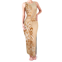 Personalised New Zealand Auckland Folk Festival Family Matching Tank Maxi Dress and Hawaiian Shirt Vintage Style LT05 Mom's Dress Brown - Polynesian Pride