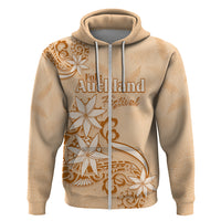 Personalised New Zealand Auckland Folk Festival Hoodie Vintage Style LT05 Zip Hoodie Brown - Polynesian Pride