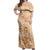 Personalised New Zealand Auckland Folk Festival Off Shoulder Maxi Dress Vintage Style LT05 Women Brown - Polynesian Pride