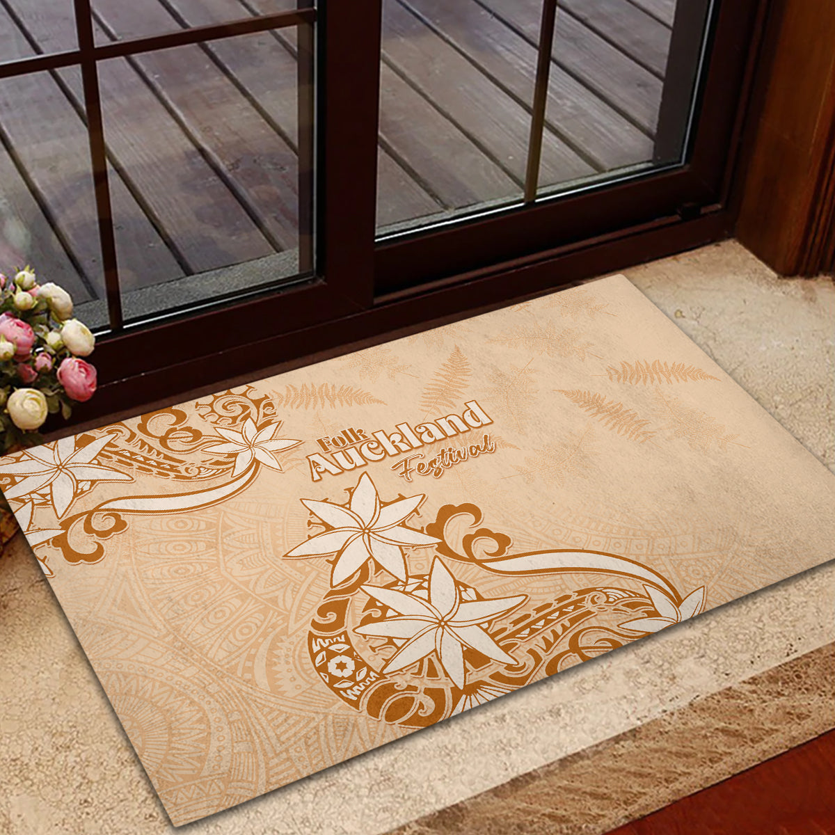 New Zealand Auckland Folk Festival Rubber Doormat Vintage Style LT05 - Polynesian Pride