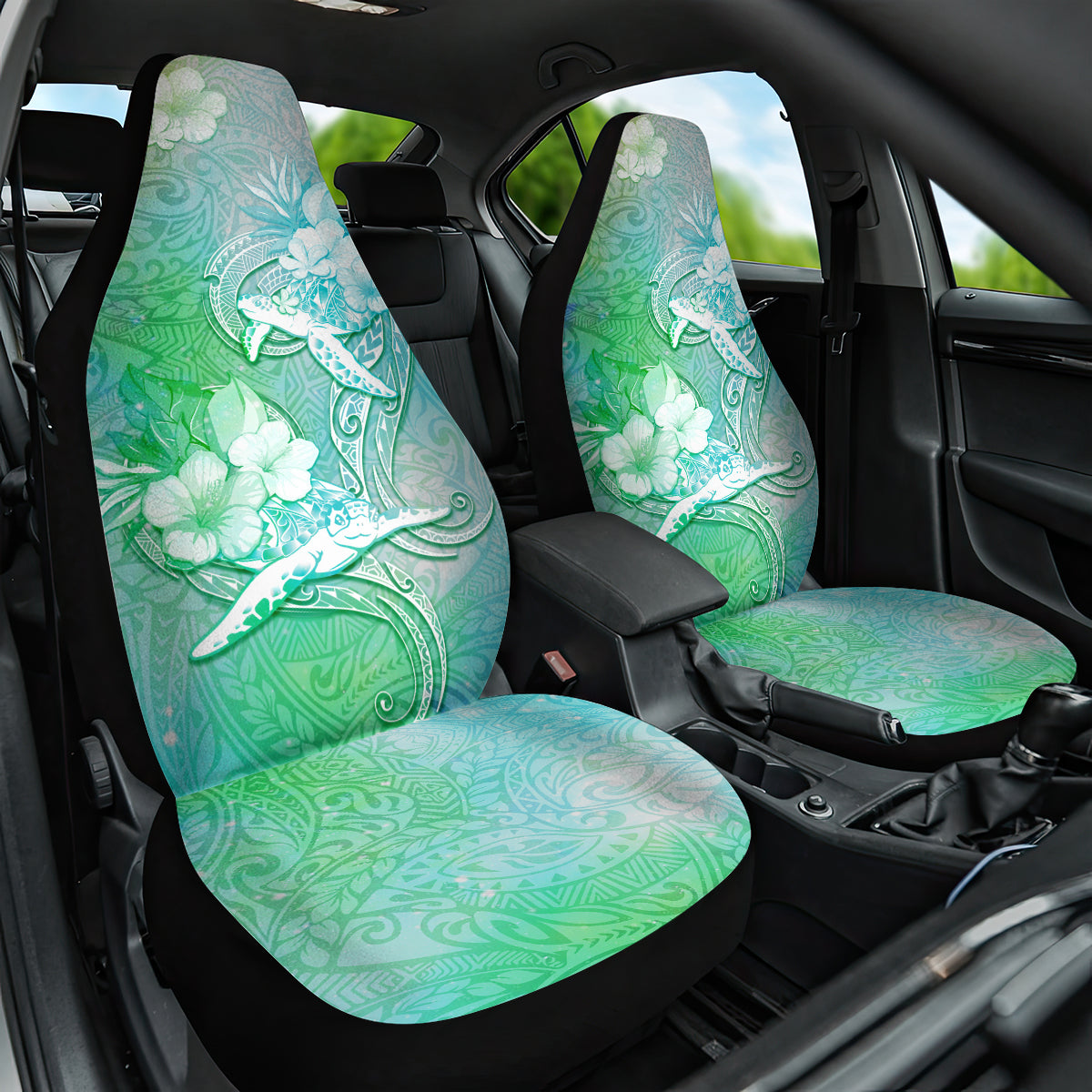 Couple Sea Turtle One Love One Heart Car Seat Cover LT05 One Size Aqua - Polynesian Pride