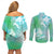 Couple Sea Turtle One Love One Heart Couples Matching Off Shoulder Short Dress and Long Sleeve Button Shirt LT05 - Polynesian Pride