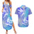 Couple Blue Sea Turtle Heart Love Couples Matching Summer Maxi Dress and Hawaiian Shirt LT05 Blue - Polynesian Pride