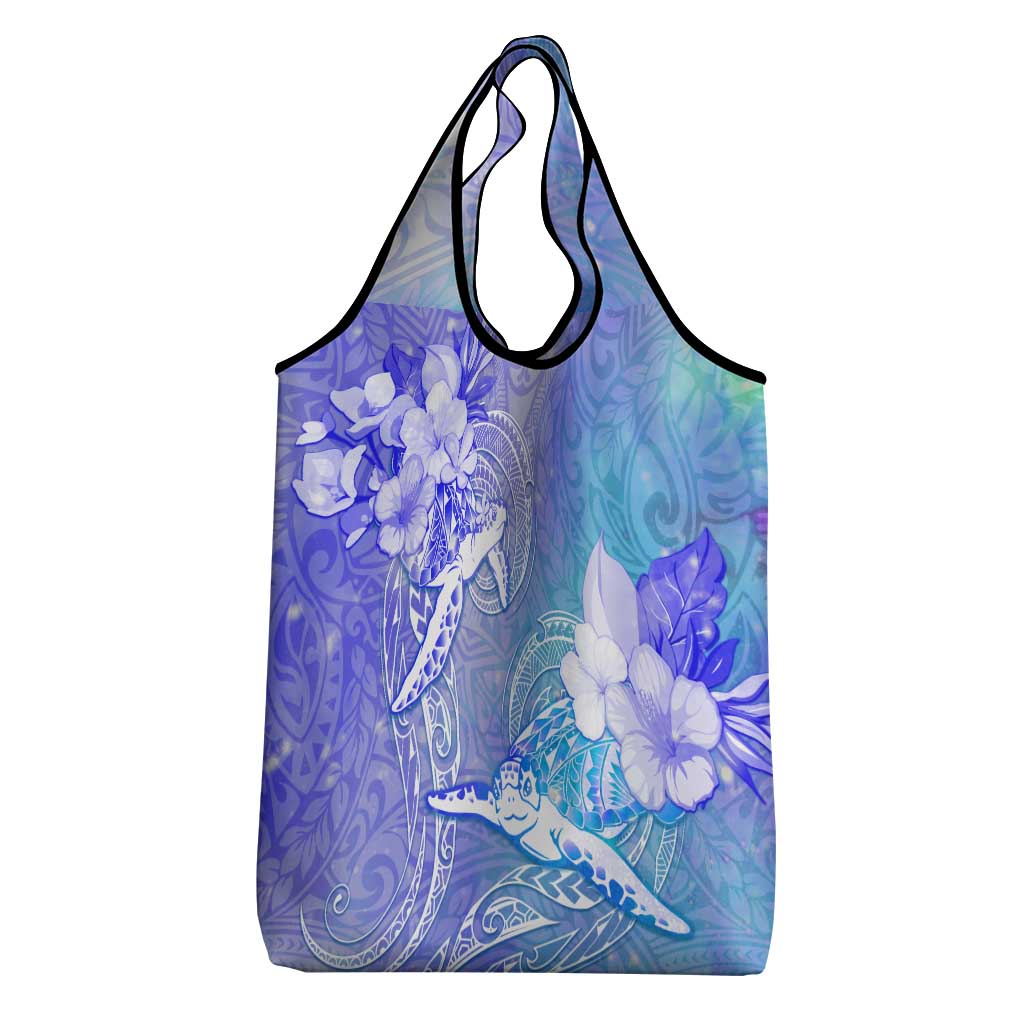 Couple Blue Sea Turtle Heart Love Grocery Bag