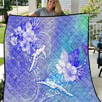 Couple Blue Sea Turtle Heart Love Quilt LT05 Blue - Polynesian Pride