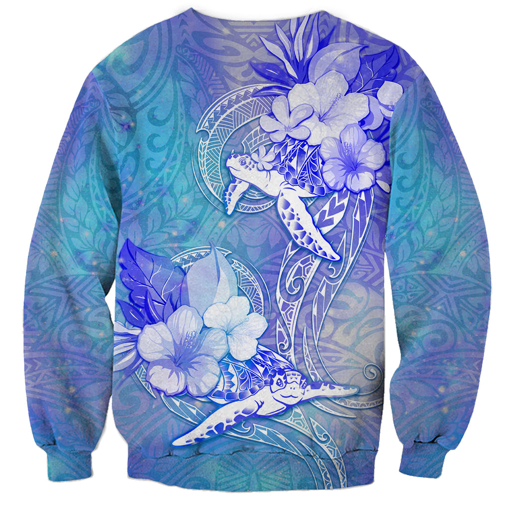 Couple Blue Sea Turtle Heart Love Sweatshirt LT05 - Polynesian Pride