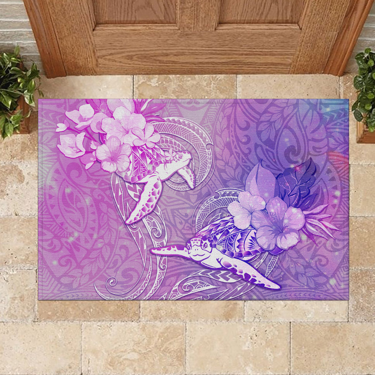 Couple Sea Turtle Love Give Us A Fairytale Rubber Doormat LT05 - Polynesian Pride
