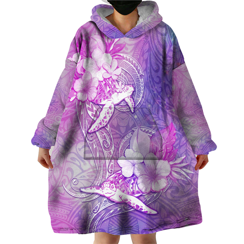 Couple Sea Turtle Love Give Us A Fairytale Wearable Blanket Hoodie LT05 - Polynesian Pride