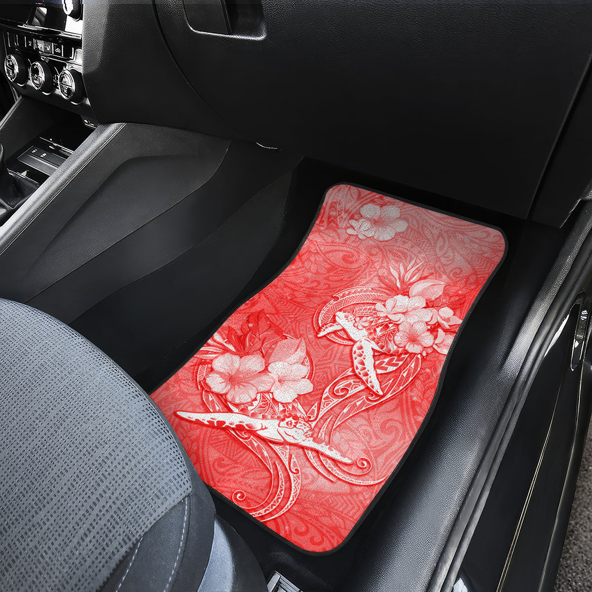 Polynesia Sea Turtle Couple Car Mats Happy Valentine Day Red LT05 - Polynesian Pride
