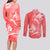 Polynesia Sea Turtle Couple Couples Matching Long Sleeve Bodycon Dress and Long Sleeve Button Shirt Happy Valentine Day Red LT05 - Polynesian Pride