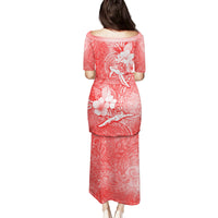 Polynesia Sea Turtle Couple Family Matching Puletasi Dress and Hawaiian Shirt Happy Valentine Day Red LT05 - Polynesian Pride