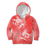 Polynesia Sea Turtle Couple Kid Hoodie Happy Valentine Day Red LT05 Hoodie Red - Polynesian Pride