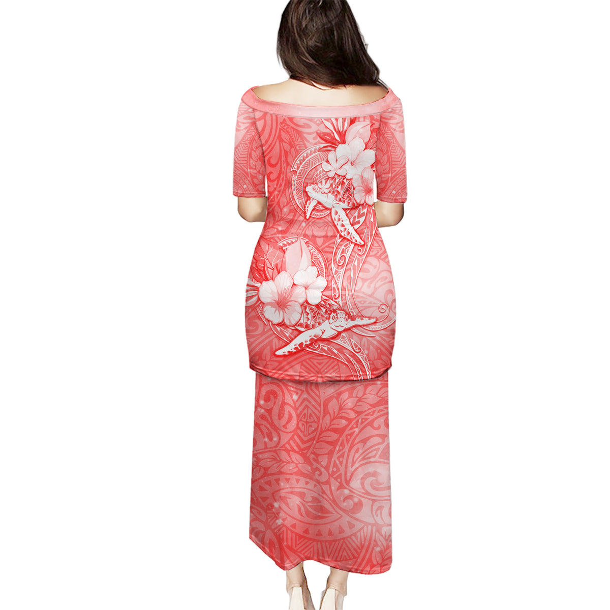 Polynesia Sea Turtle Couple Puletasi Happy Valentine Day Red LT05 - Polynesian Pride