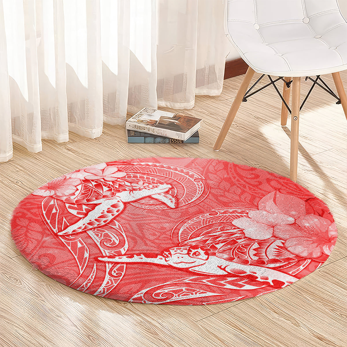 Polynesia Sea Turtle Couple Round Carpet Happy Valentine Day Red LT05 - Polynesian Pride